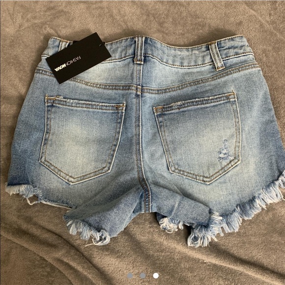 NEVER WORN FASHIONNOVA BLUE DENIM SHORTS - Picture 3 of 3